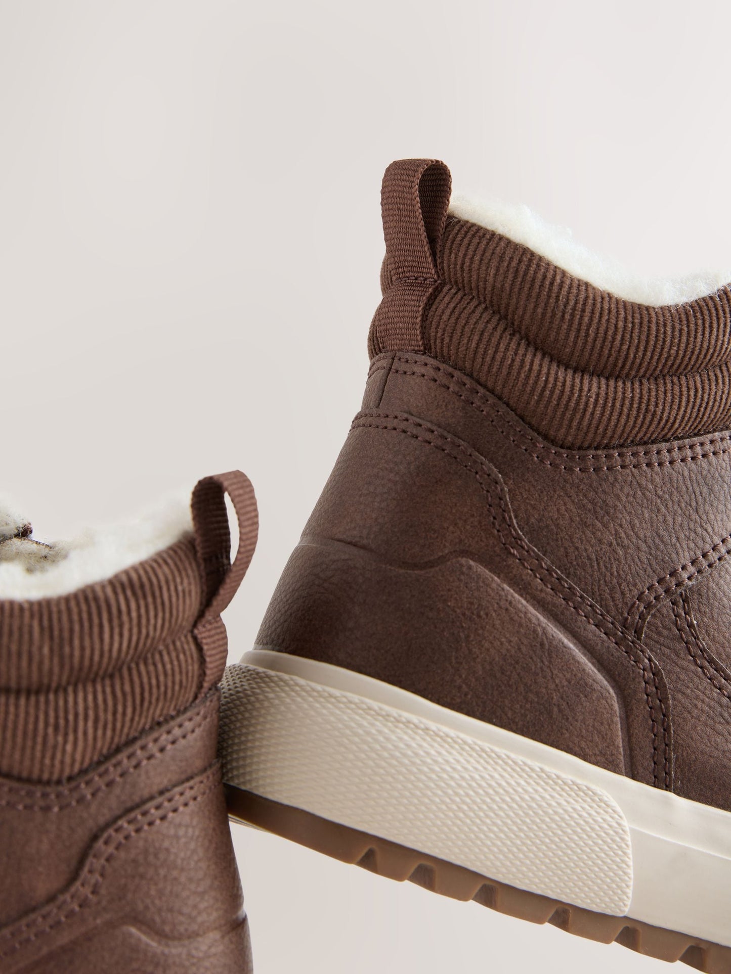 Chocolate Brown Wide Fit (G) Warm Lined High Top Boots image 5