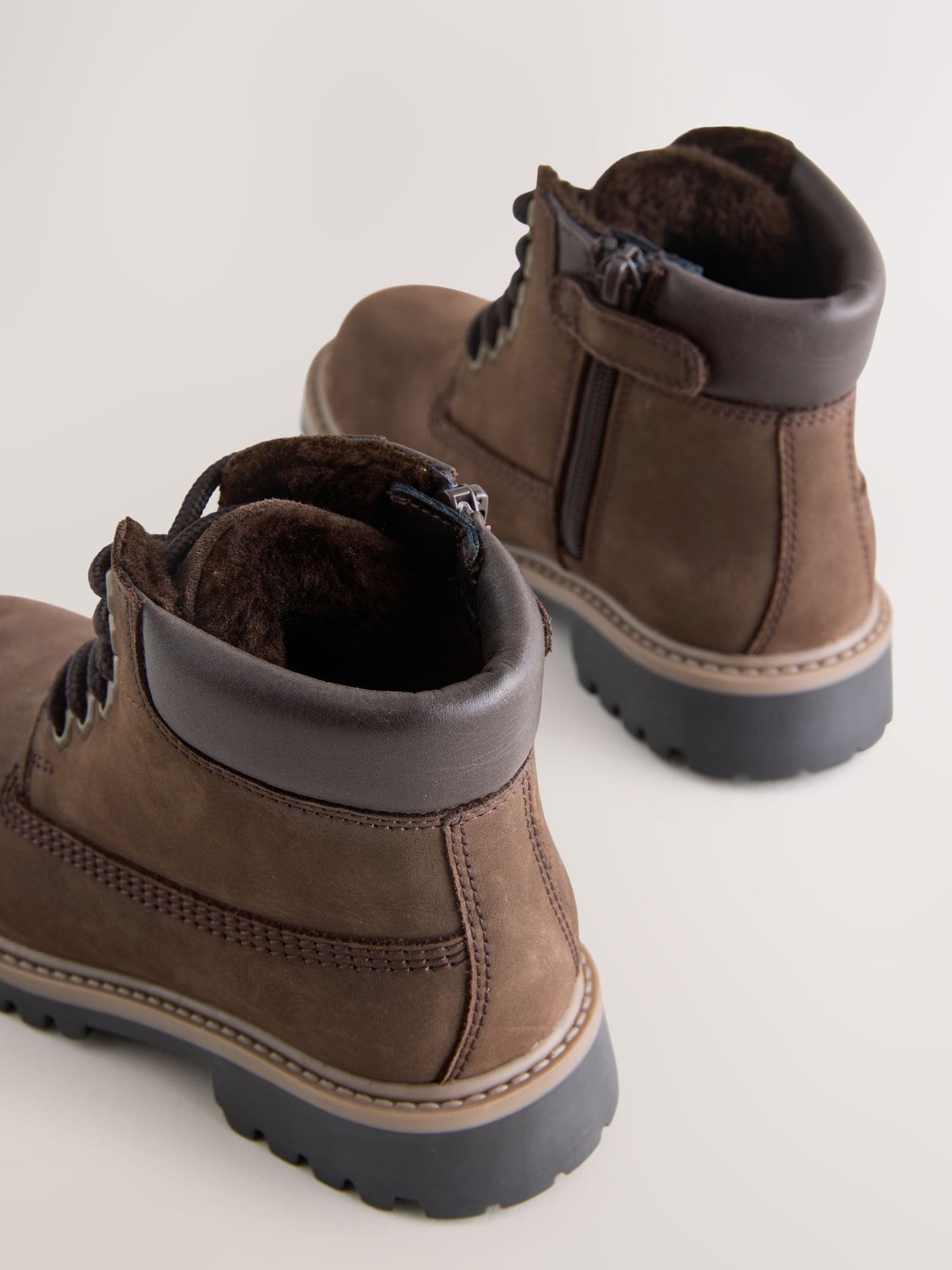 Chocolate Brown Standard Fit (F) Leather Lace Up Work Boots image 4