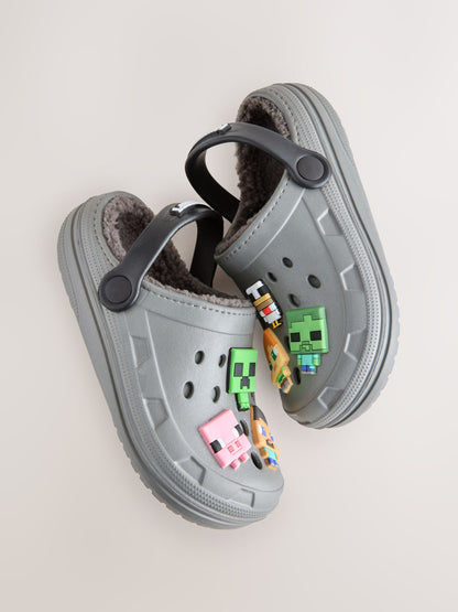 Dsiney Kidz - Grey Minecraft Warm Lined Slipper Clogs image 5