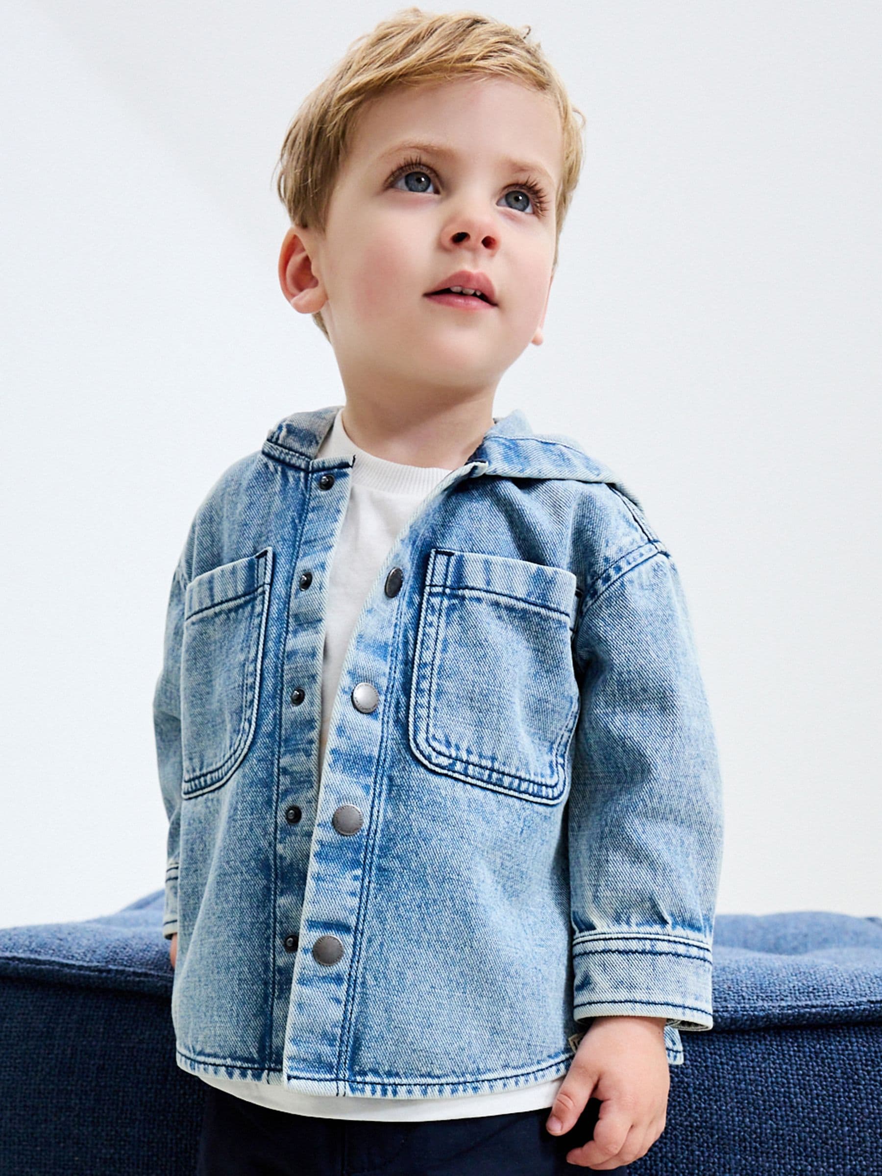Dsiney Kidz - Mid Blue Denim Hooded Overshirt (3mths-7yrs) image 1