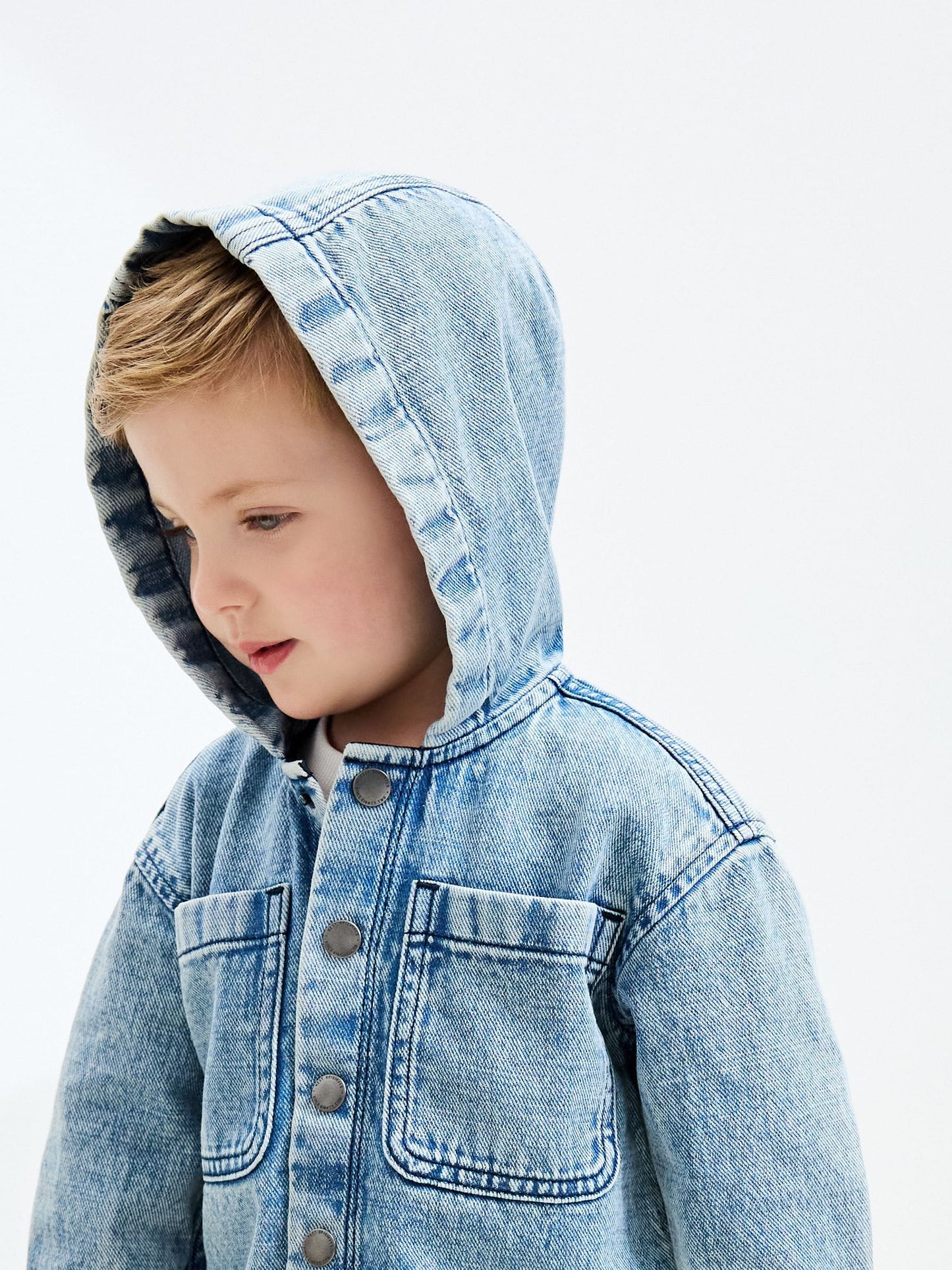 Dsiney Kidz - Mid Blue Denim Hooded Overshirt (3mths-7yrs) image 4