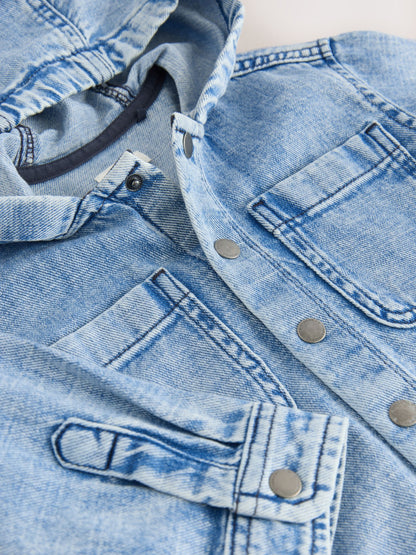 Dsiney Kidz - Mid Blue Denim Hooded Overshirt (3mths-7yrs) image 7