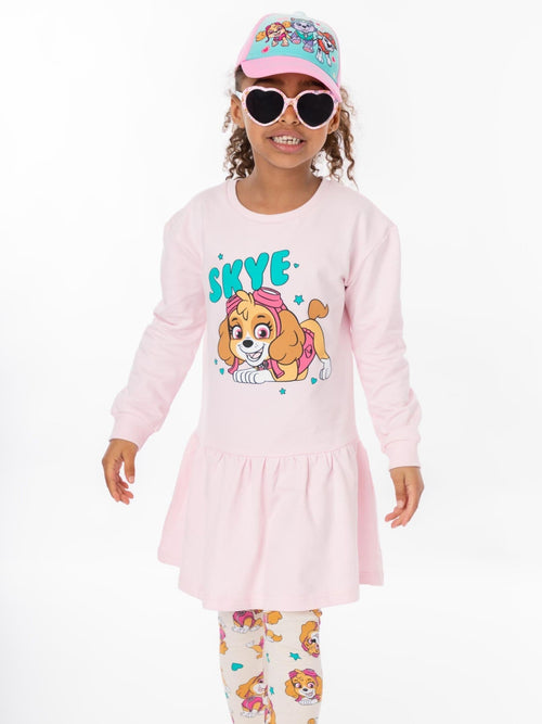 Vanilla Underground Pink 100% Cotton Paw Patrol Girls Dress and Leggings Set image 1