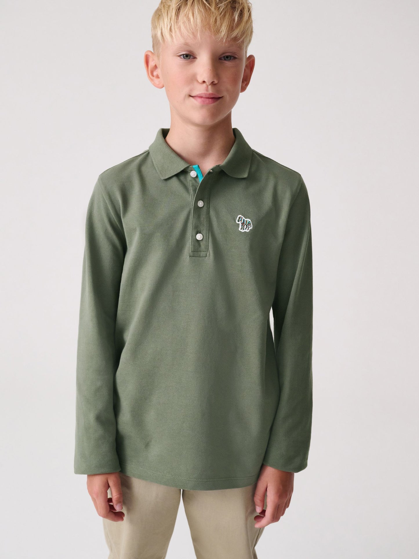 Dsiney Kidz - Paul Smith Junior Boys Long Sleeve Zebra Print Polo Shirt image 1