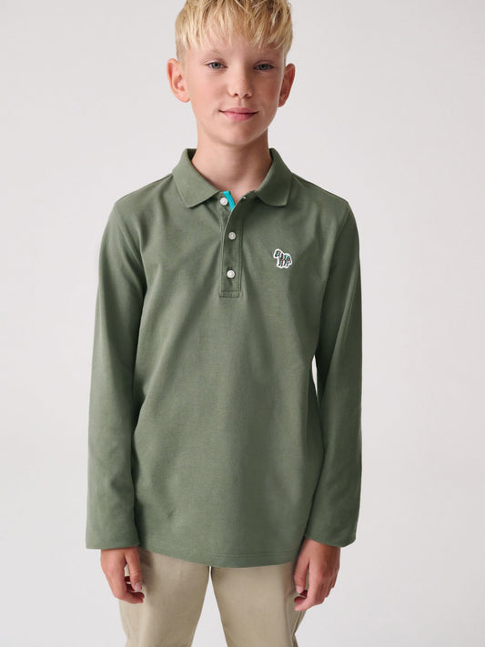 Dsiney Kidz - Paul Smith Junior Boys Long Sleeve Zebra Print Polo Shirt image 1