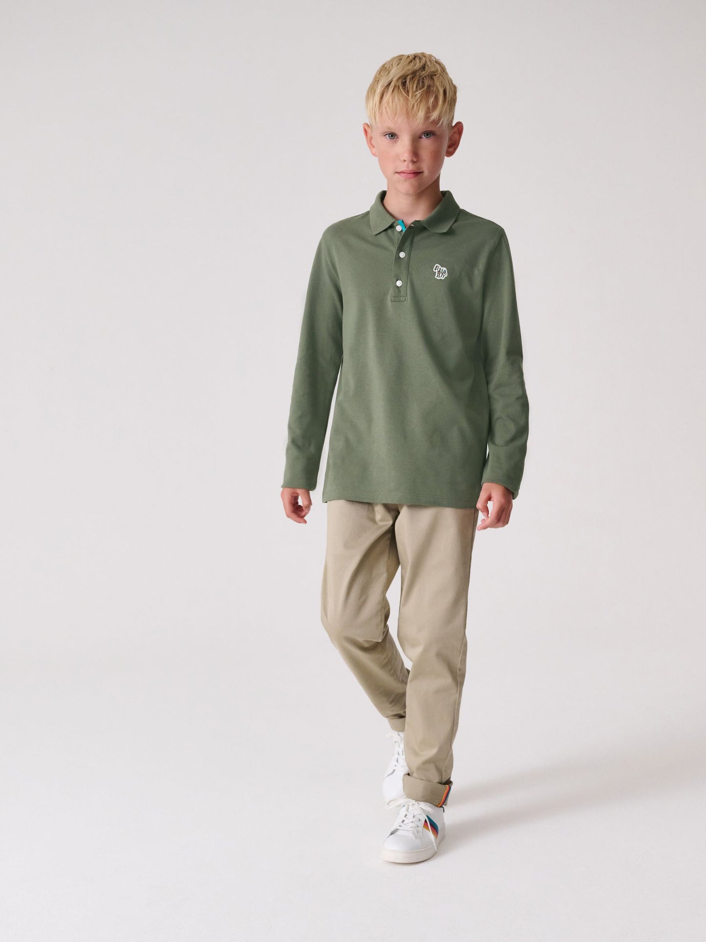Dsiney Kidz - Paul Smith Junior Boys Long Sleeve Zebra Print Polo Shirt image 3