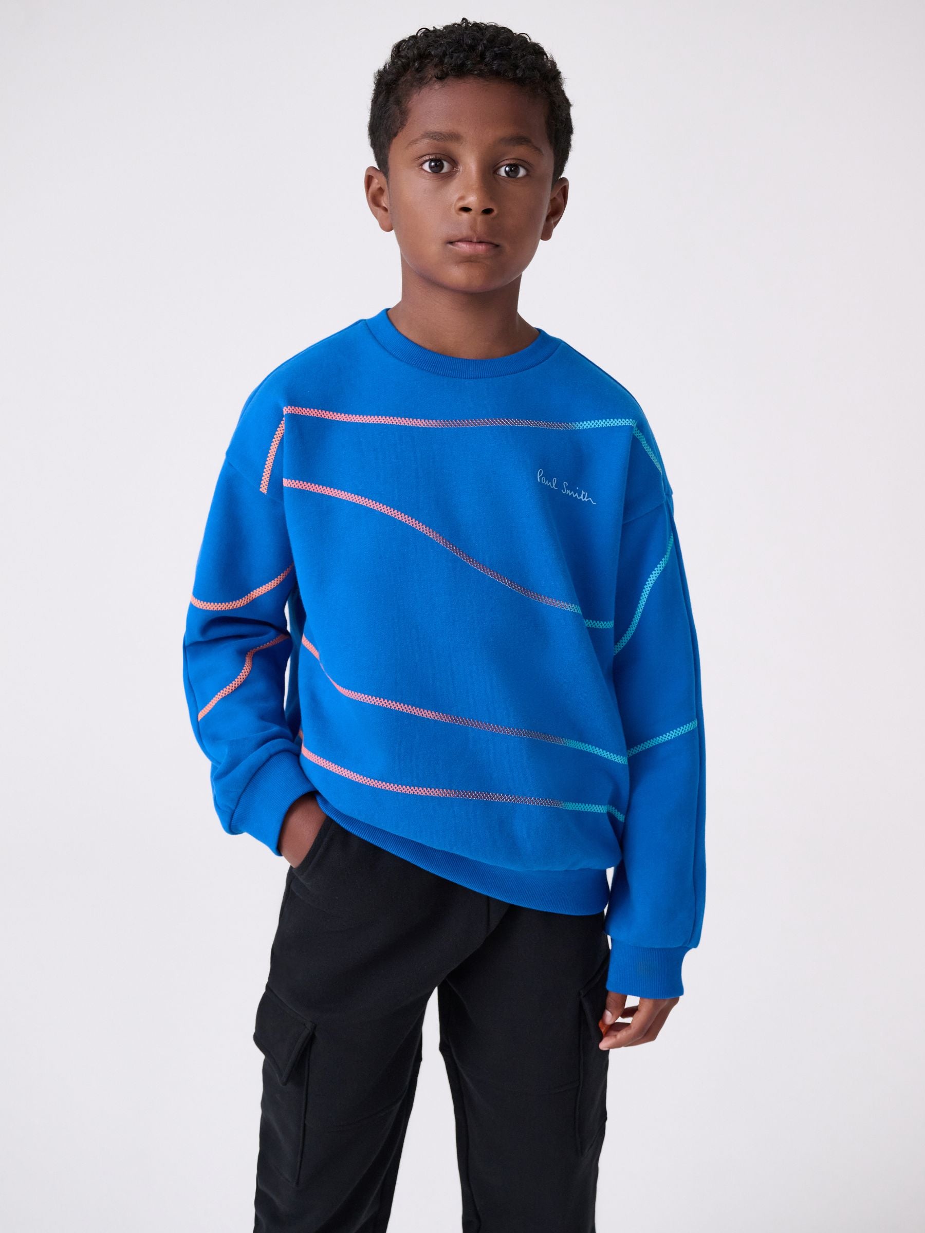 Dsiney Kidz - Paul Smith Junior Cobalt Blue Script Sweatshirt image 1