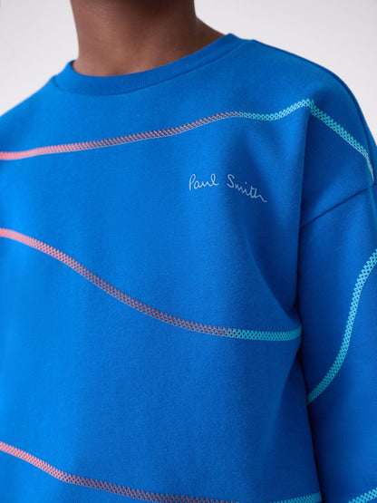 Dsiney Kidz - Paul Smith Junior Cobalt Blue Script Sweatshirt image 4