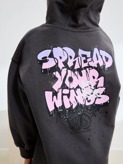 Grafitti Charcoal Grey Graphic Print Hoodie Leggings Set (3-16yrs)