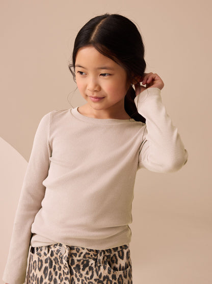 Dsiney Kidz - Neutral Long Sleeve Ribbed Top (3-16yrs) image 1