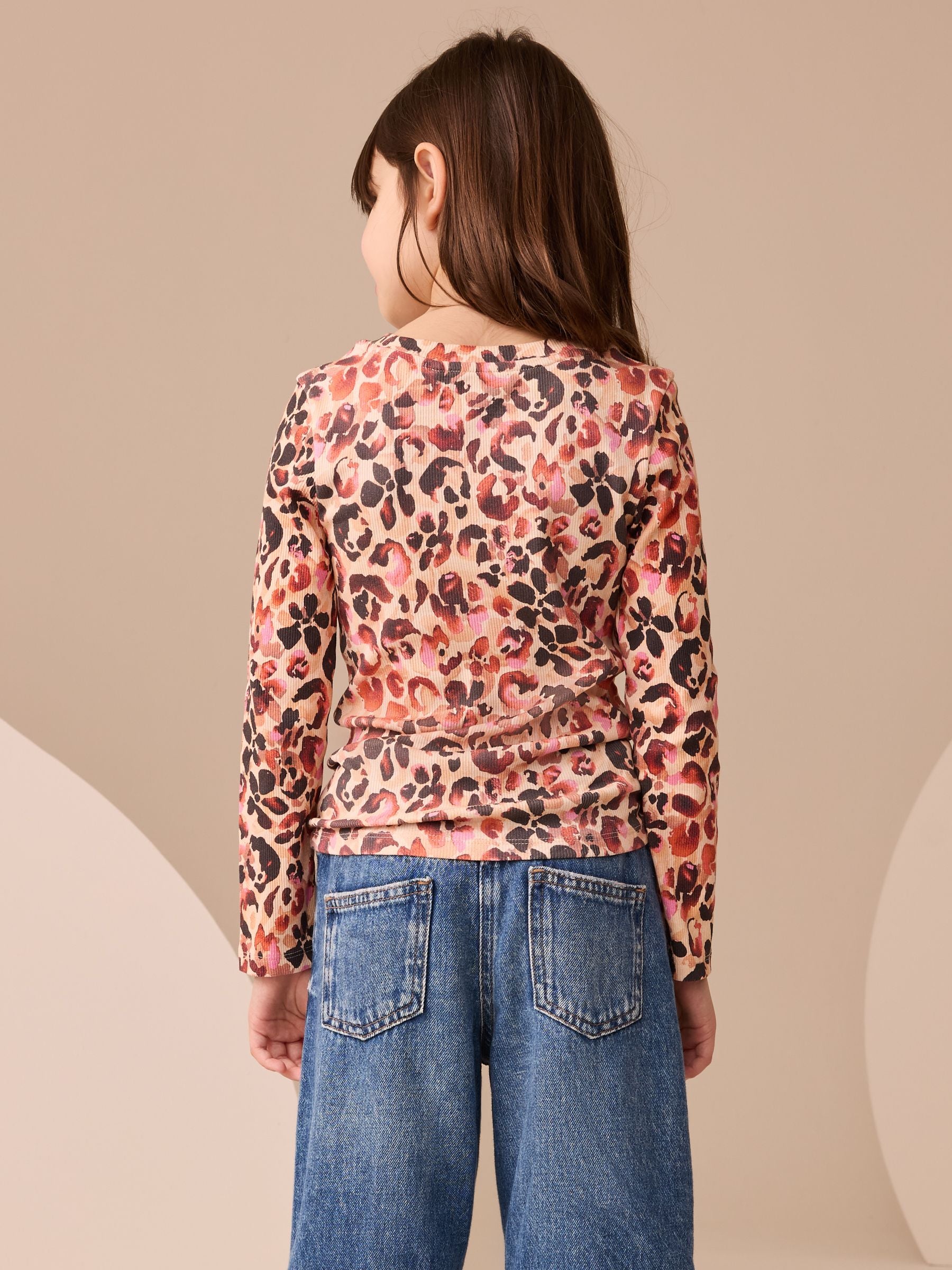 Dsiney Kidz - Leopard Long Sleeve Ribbed Top (3-16yrs) image 3