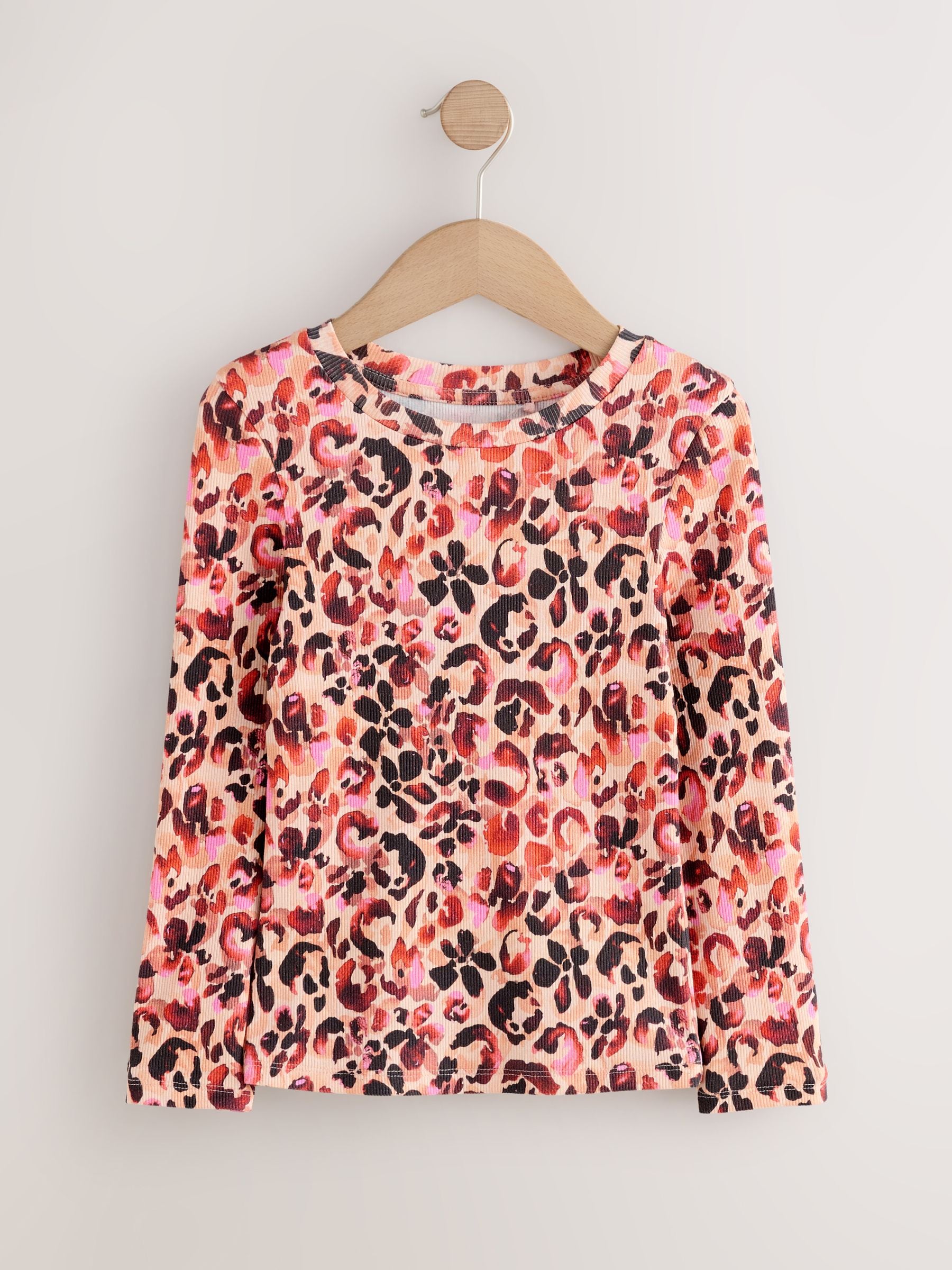 Dsiney Kidz - Leopard Long Sleeve Ribbed Top (3-16yrs) image 4