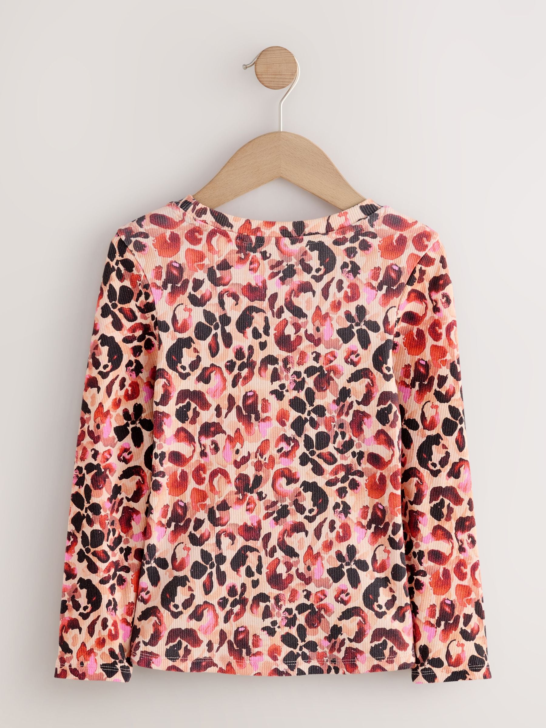 Dsiney Kidz - Leopard Long Sleeve Ribbed Top (3-16yrs) image 5