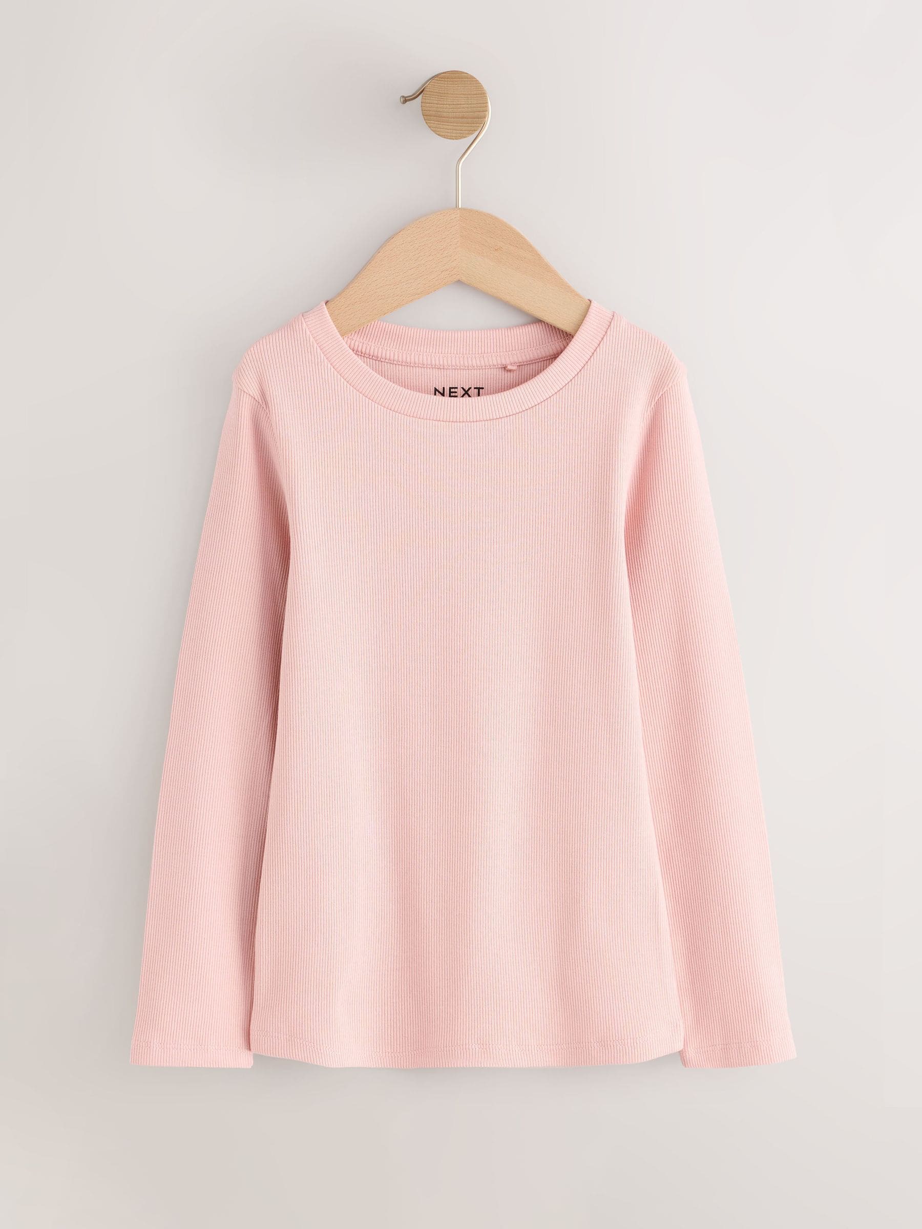 Dsiney Kidz - Neutral Ribbed Long Sleeve Tops 5 Pack (3-16yrs) image 3
