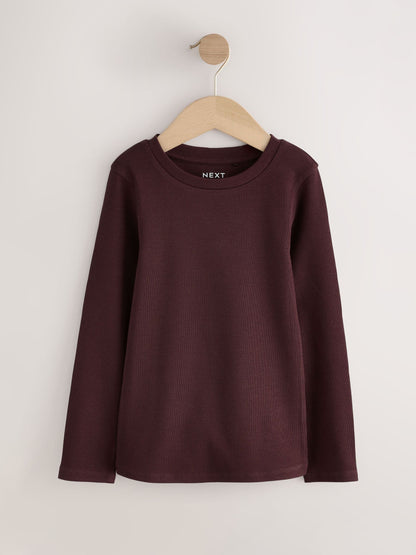 Dsiney Kidz - Neutral Ribbed Long Sleeve Tops 5 Pack (3-16yrs) image 5