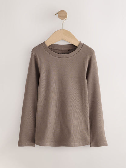Dsiney Kidz - Neutral Ribbed Long Sleeve Tops 5 Pack (3-16yrs) image 6