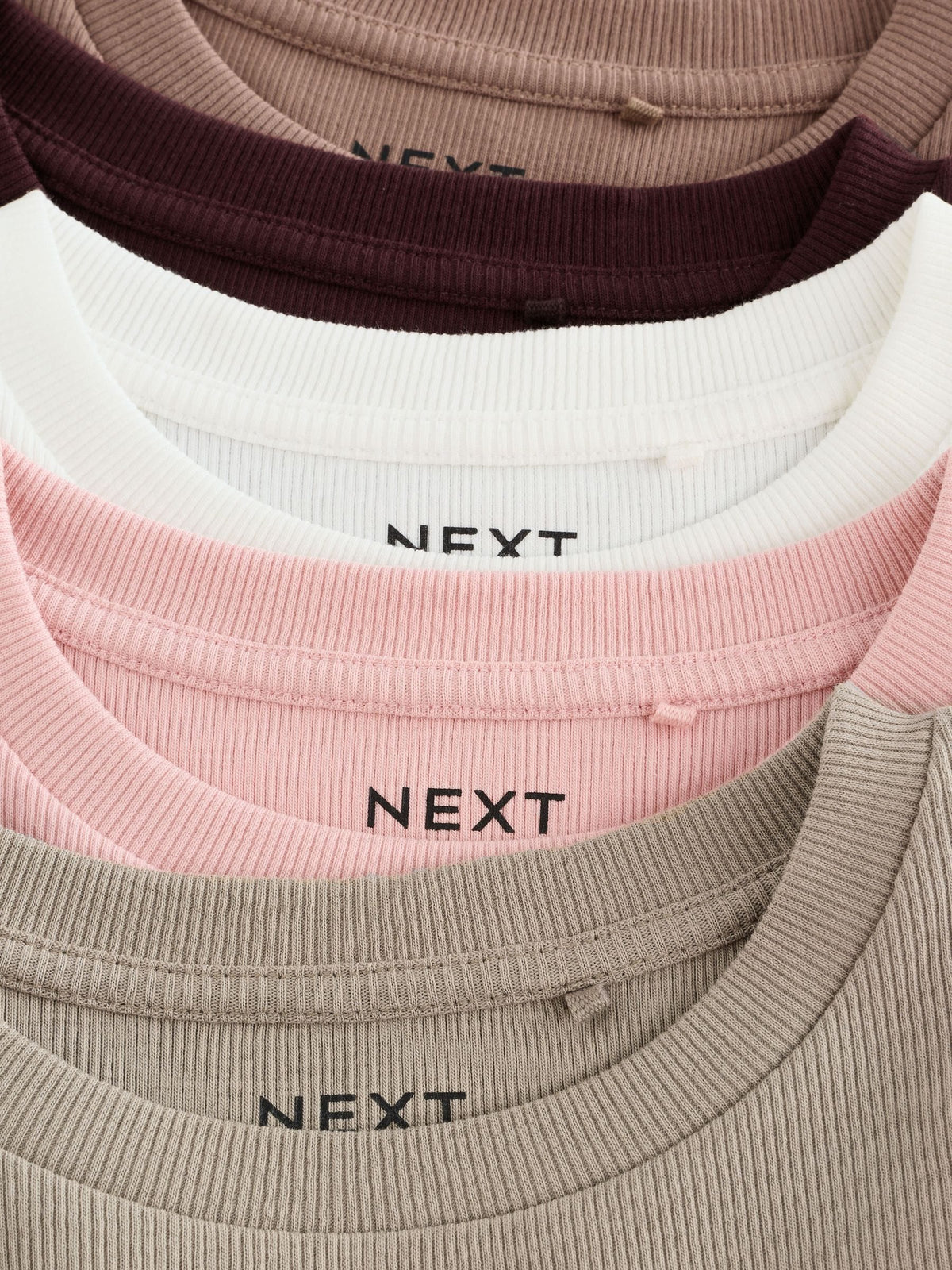 Dsiney Kidz - Neutral Ribbed Long Sleeve Tops 5 Pack (3-16yrs) image 8