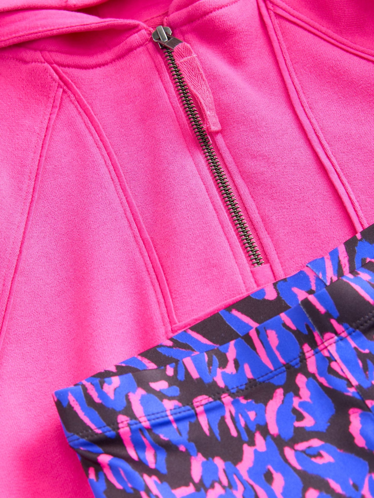 Pink and Blue Animal Print Hoodie and Sport Leggings Set (3-16yrs)