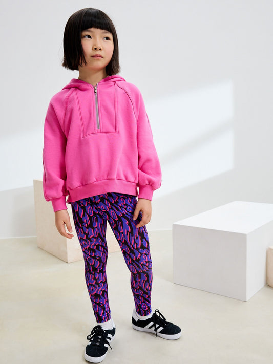 Pink and Blue Animal Print Hoodie and Sport Leggings Set (3-16yrs)