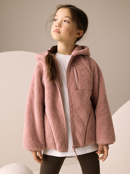 Pink Hooded Zip Fleece Jacket (3-16yrs)