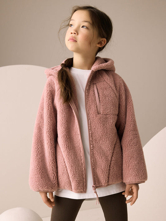 Pink Hooded Zip Fleece Jacket (3-16yrs)