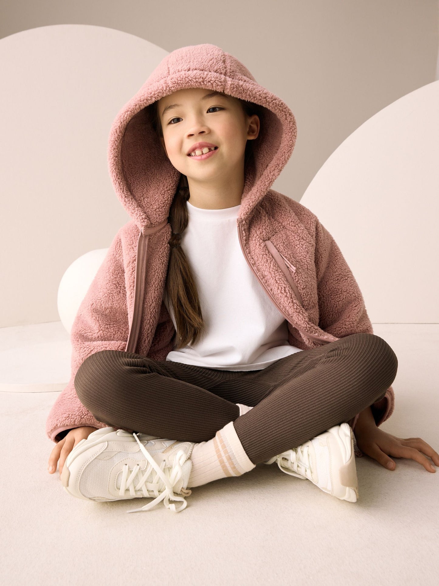 Pink Hooded Zip Fleece Jacket (3-16yrs)