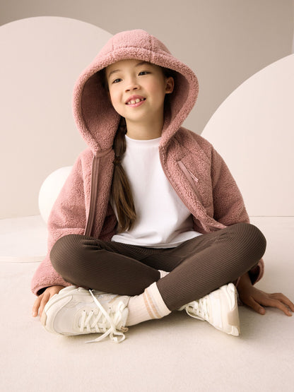 Pink Hooded Zip Fleece Jacket (3-16yrs)