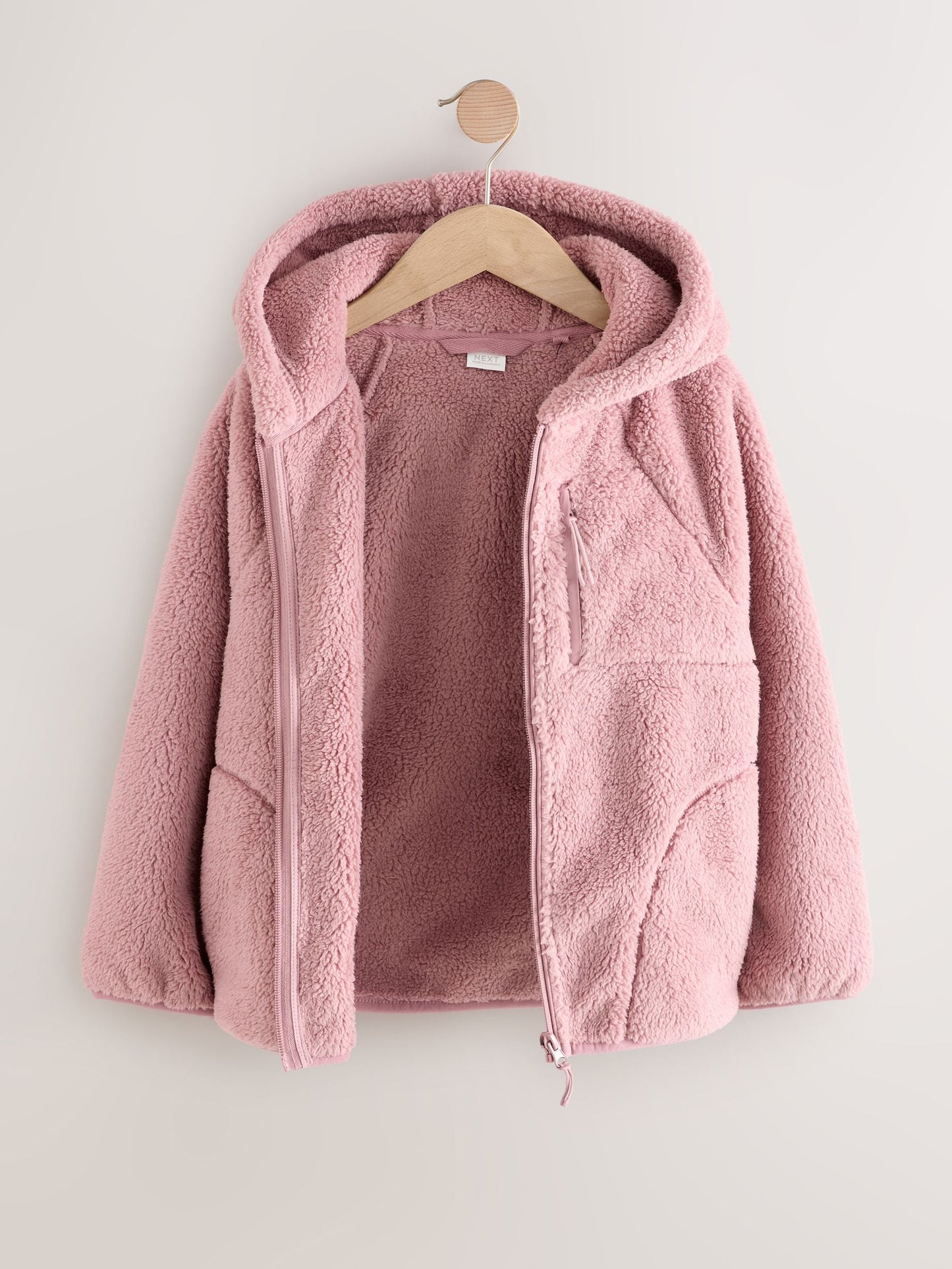 Pink Hooded Zip Fleece Jacket (3-16yrs)