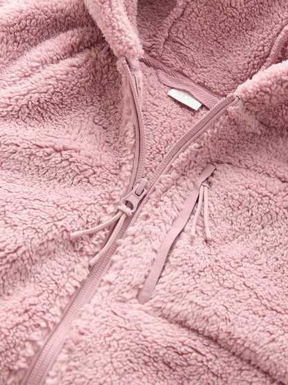 Pink Hooded Zip Fleece Jacket (3-16yrs)