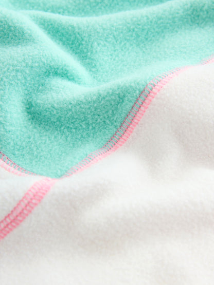 Cream/Pink Colourblock Print Zip-Up Fleece Jacket (3-16yrs)