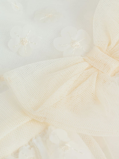 White 3D Flowers Baby Occasion Dress (0mths-2yrs)