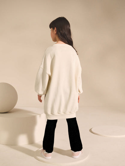 Ecru Unicorn Graphic Jumper Dress (3-16yrs)