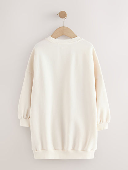 Ecru Unicorn Graphic Jumper Dress (3-16yrs)