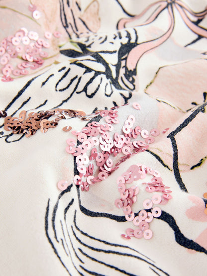 Ecru Unicorn Graphic Jumper Dress (3-16yrs)