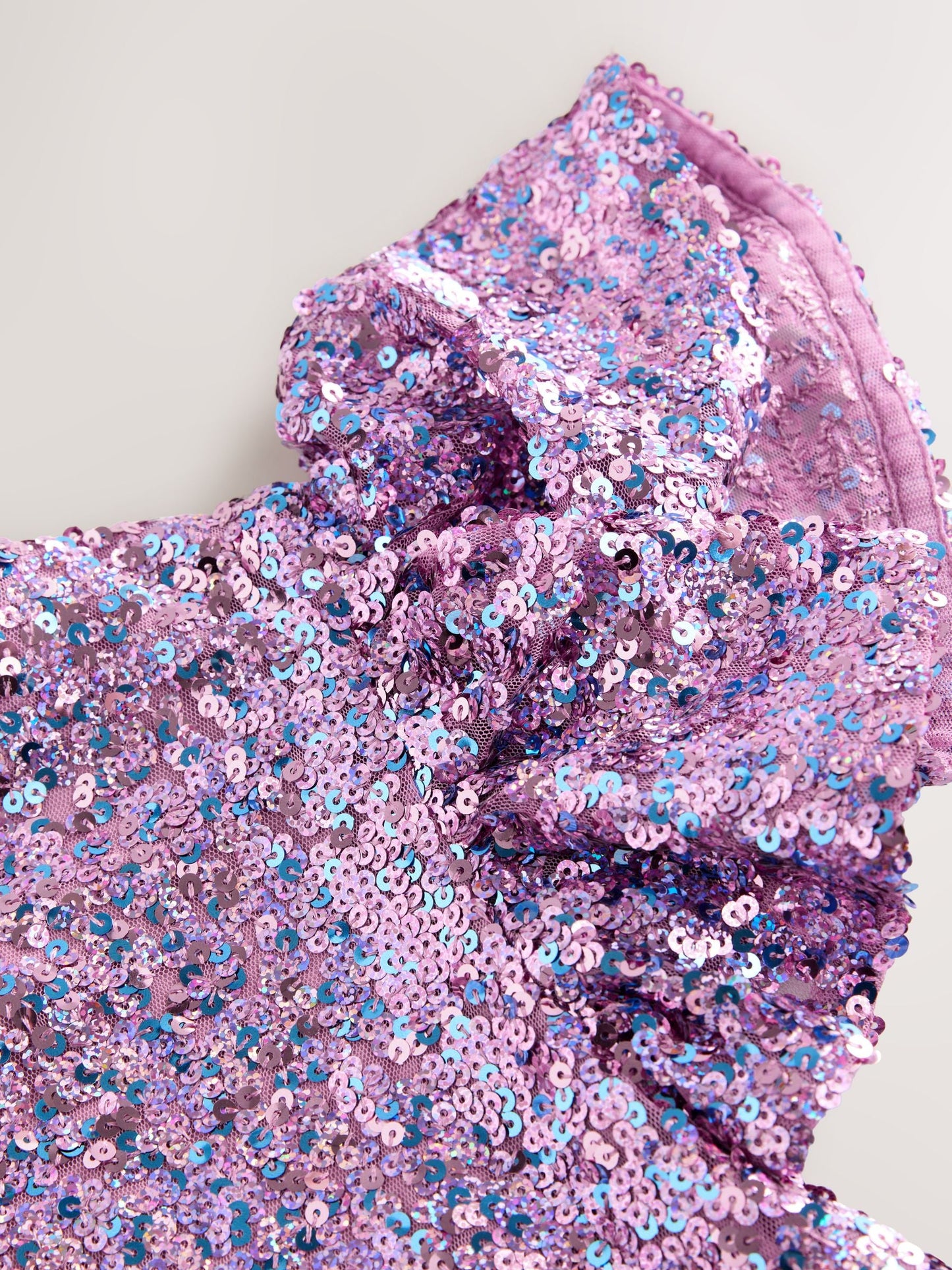 Dusky Pink Angel Sleeve Sequin Party Dress (3-16yrs)