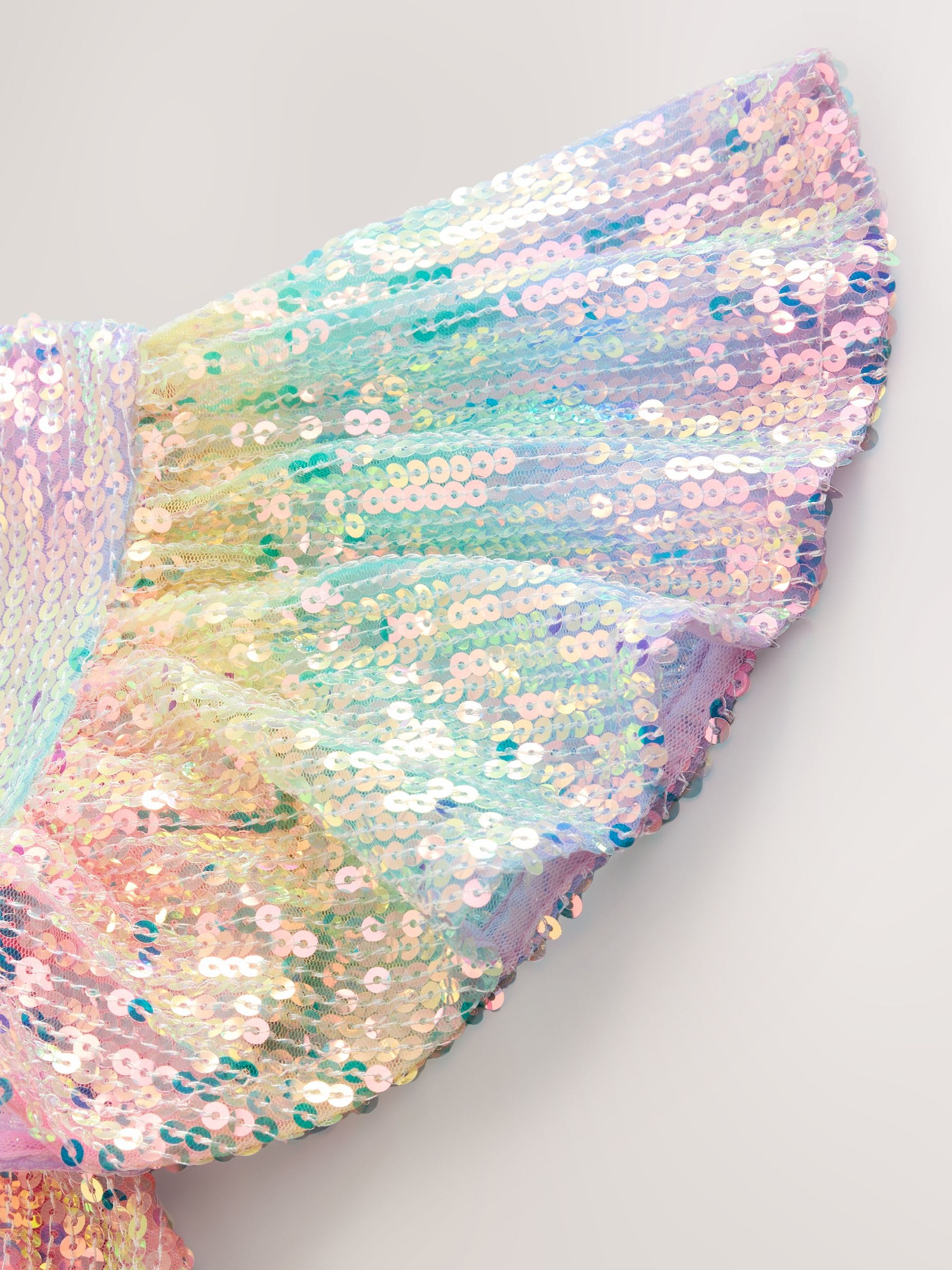 Rainbow Angel Sleeve Sequin Party Dress (3-16yrs) image 8