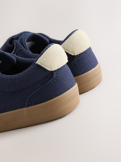 Navy Blue Wide Fit (G) Touch Fastening Elastic Lace Trainers image 3