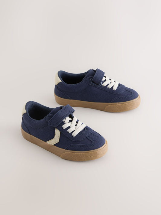 Navy Blue Wide Fit (G) Touch Fastening Elastic Lace Trainers image 1