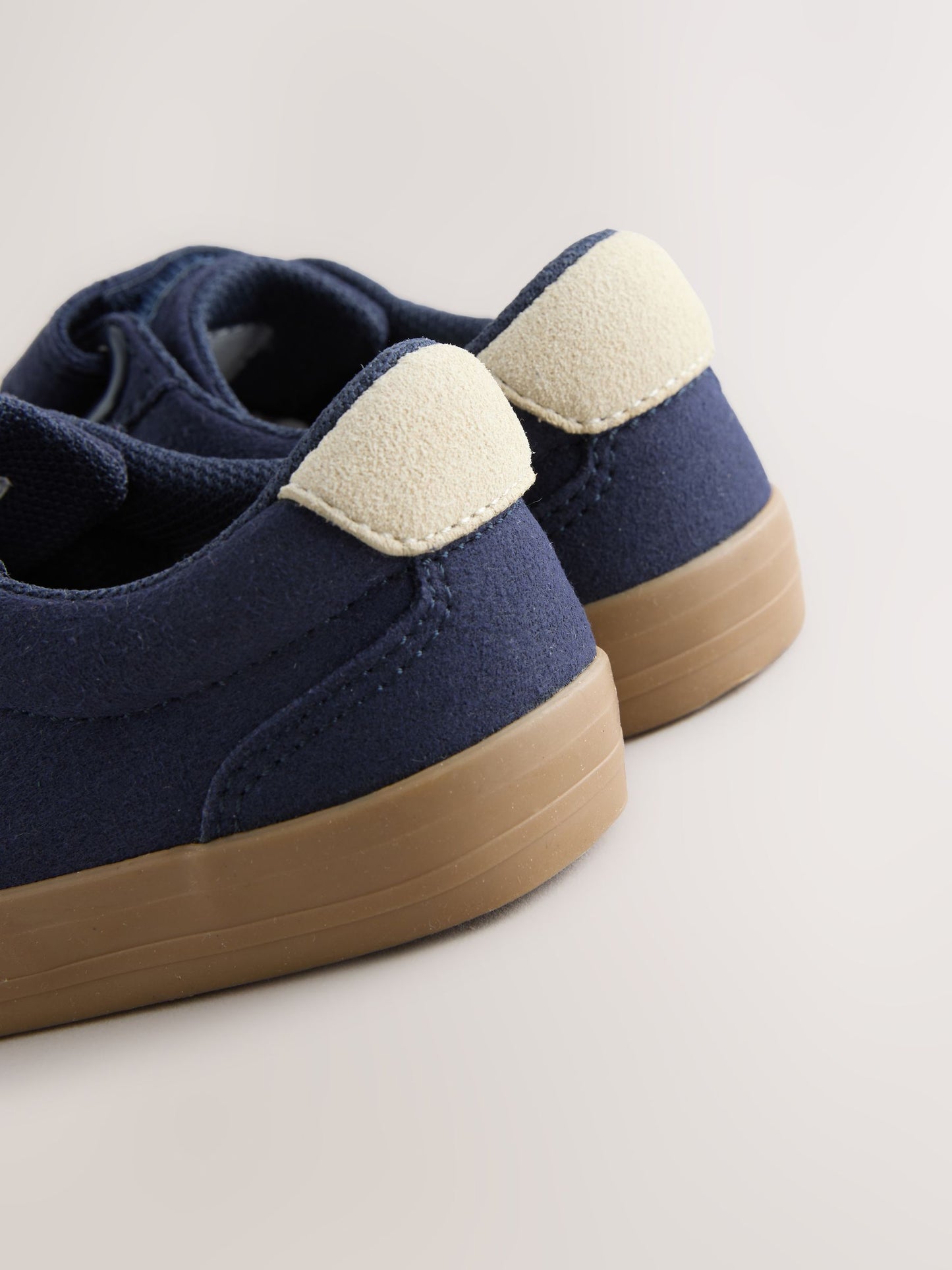 Navy Blue Standard Fit (F) Touch Fastening Elastic Lace Trainers image 7