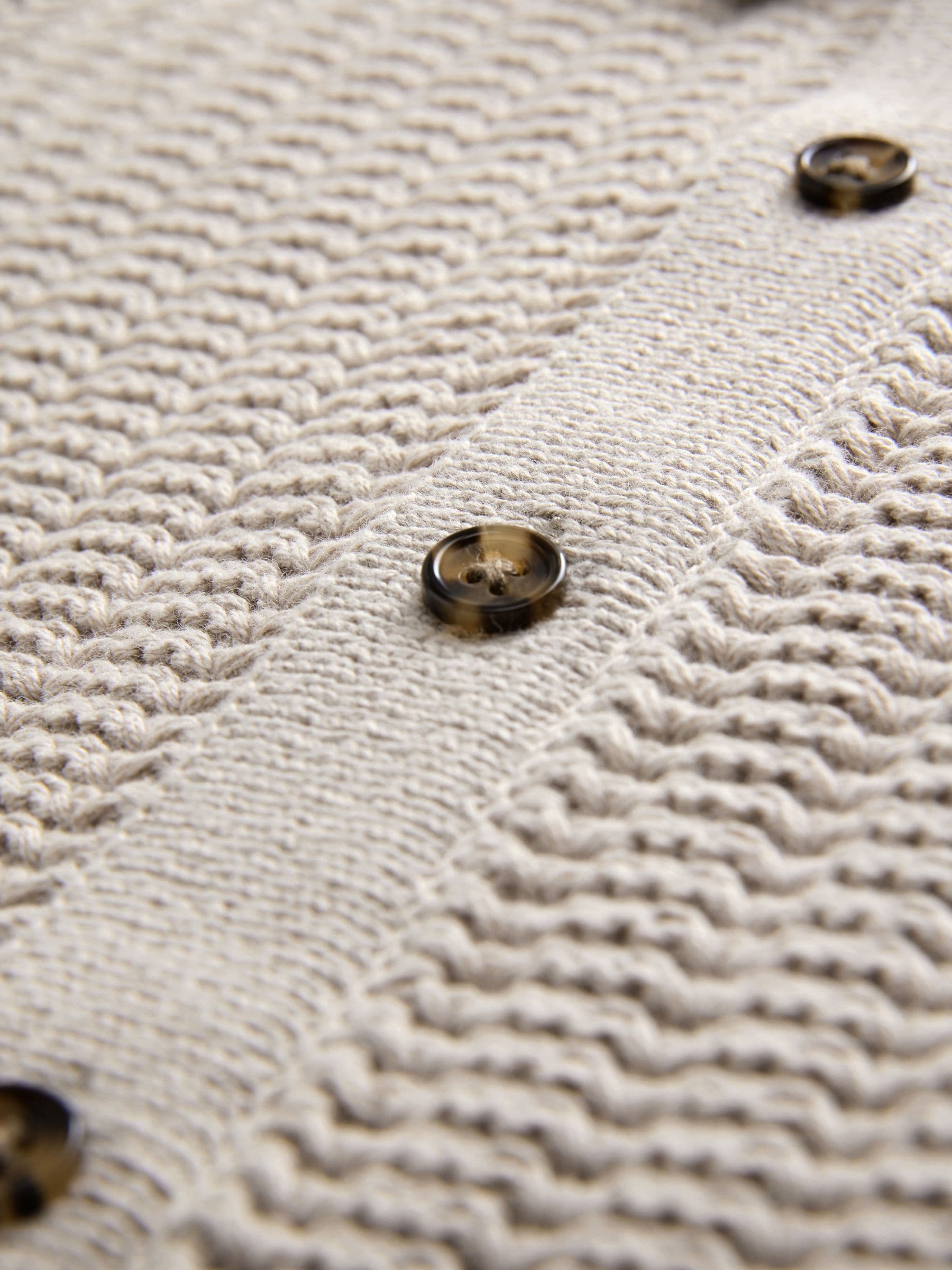 Dsiney Kidz - Neutral Textured Button Through Knitted Polo Shirt (3mths-7yrs) image 7