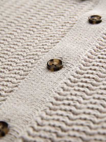 Dsiney Kidz - Neutral Textured Button Through Knitted Polo Shirt (3mths-7yrs) image 7