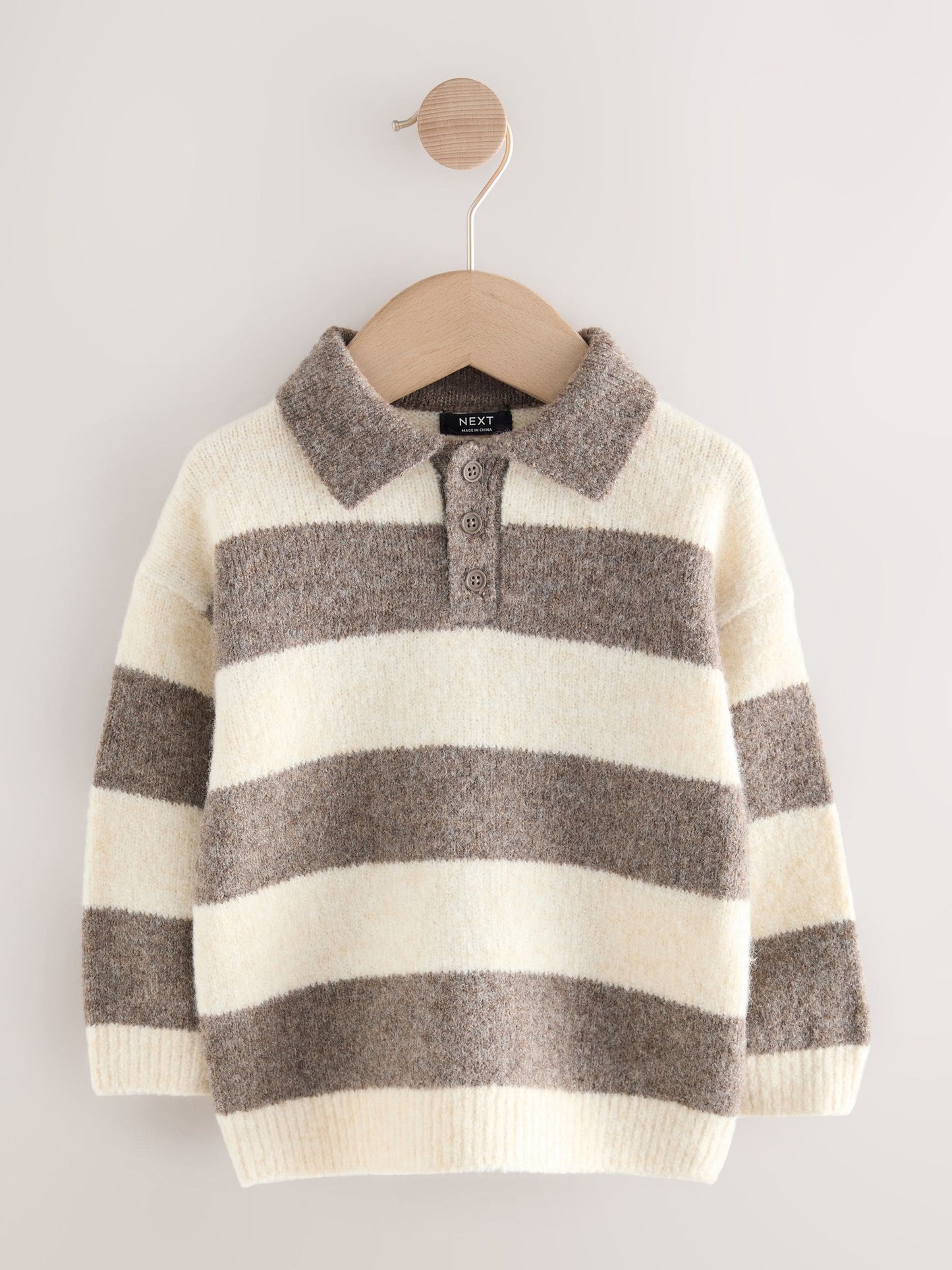 Dsiney Kidz - Grey/Brown Stripe Knitted Rugby Polo Shirt (3mths-7yrs) image 7