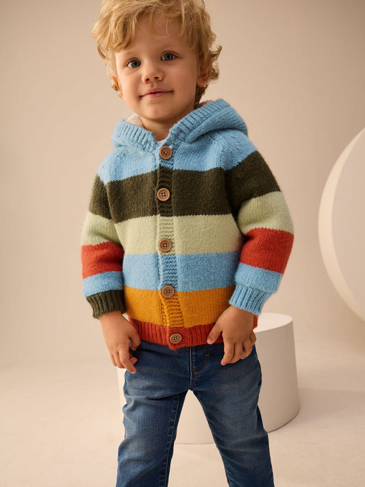 Multi Bright Stripe Character Cardigan (3mths-7yrs) - image 1