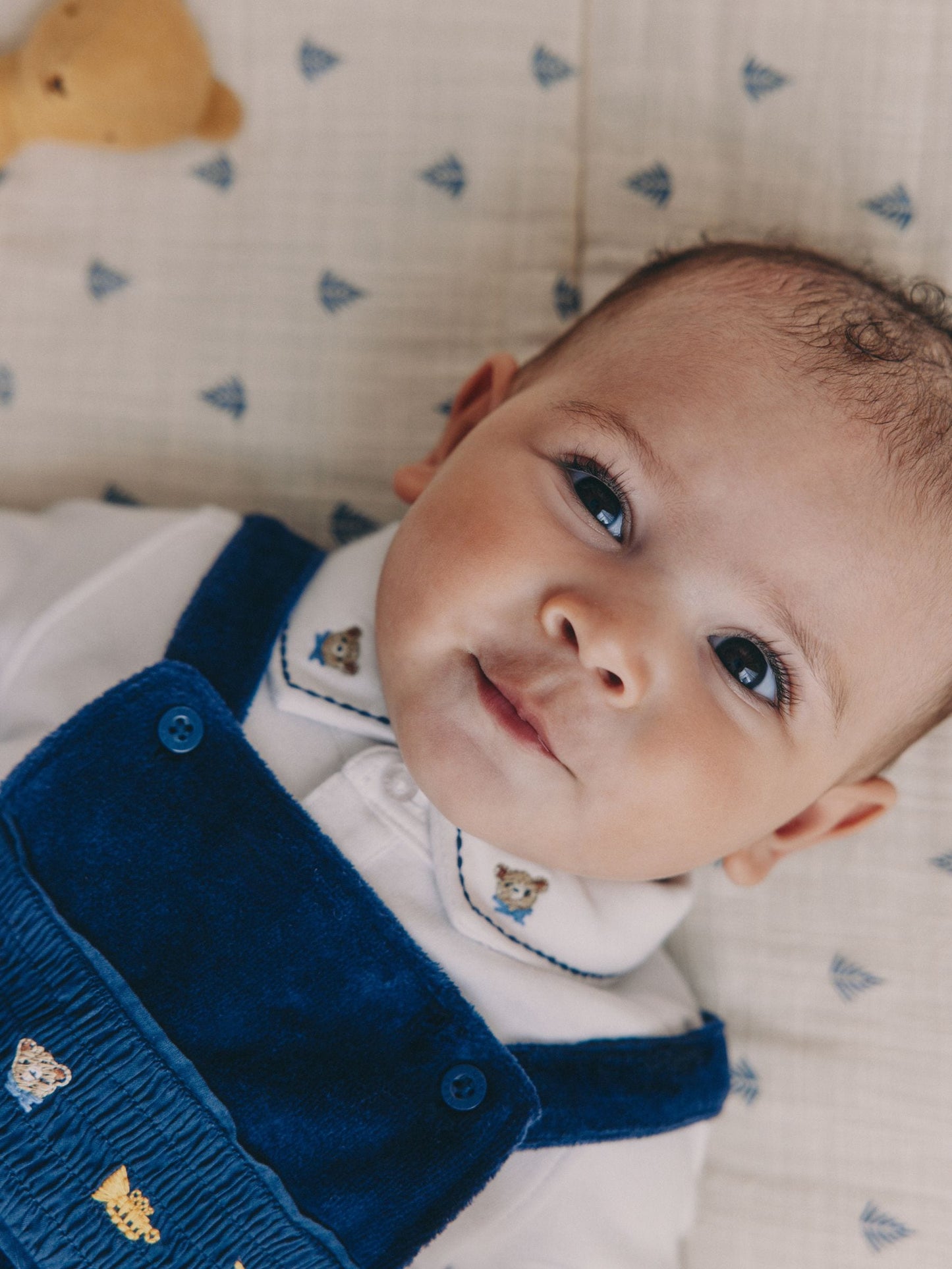 Blue Bear Baby Velour Dungarees and Bodysuit Set (0mths-3yrs)