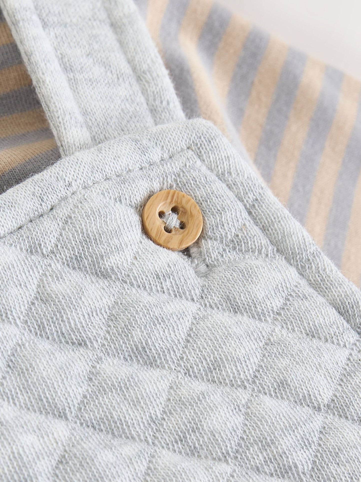 Grey Baby Jersey Quilted Dungarees and Bodysuit Set (0mths-2yrs)