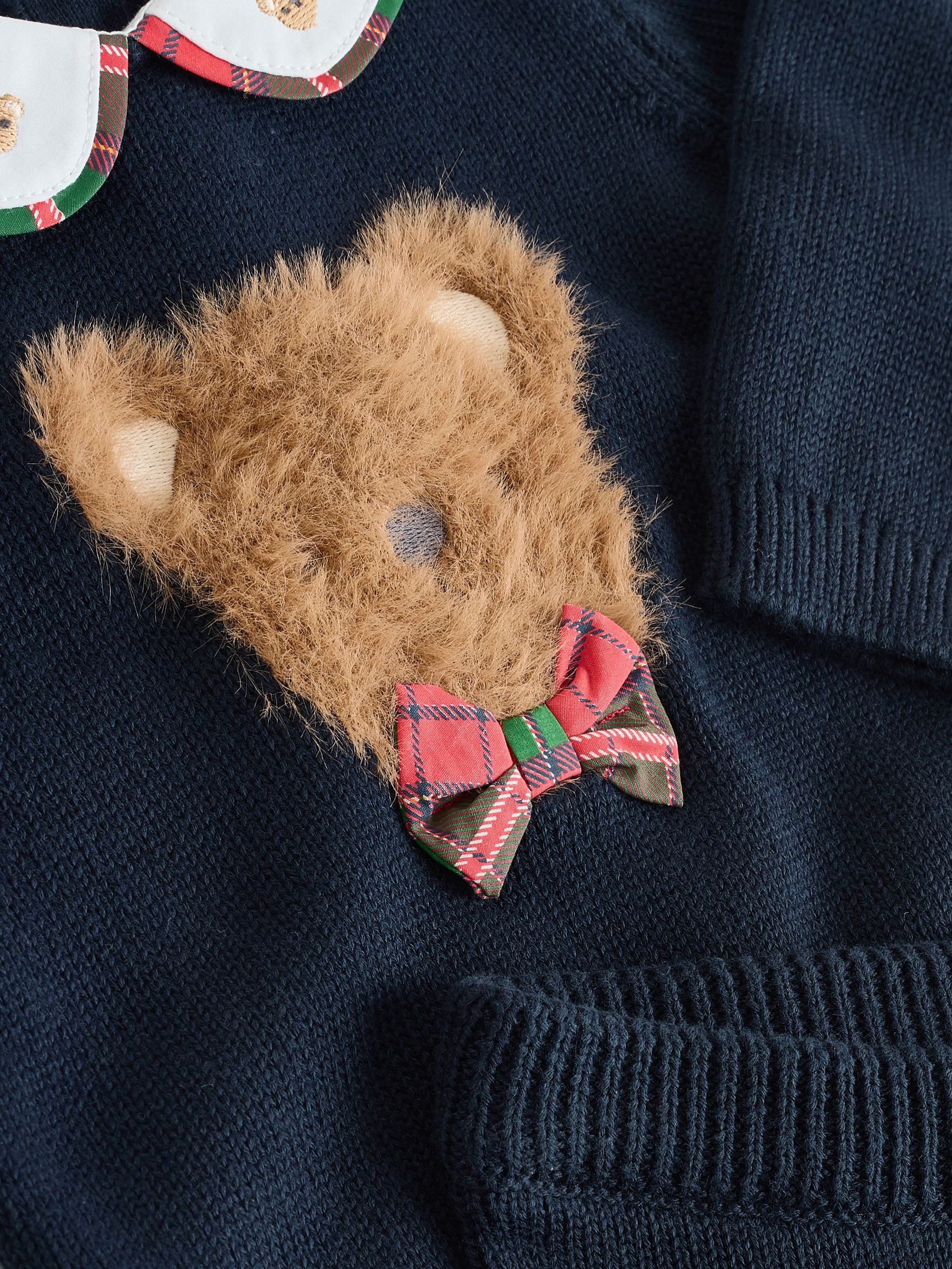 Navy Bear Knitted Jumper and Leggings Baby Set (0mths-3yrs) image 4