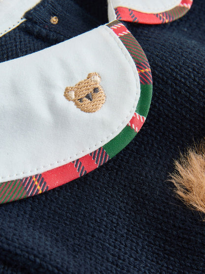 Navy Bear Knitted Jumper and Leggings Baby Set (0mths-3yrs) image 6