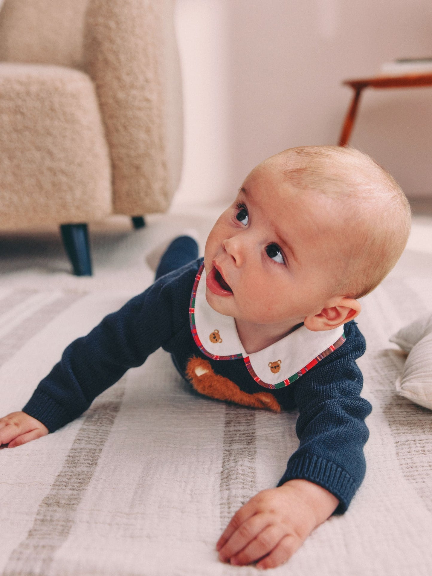 Navy Bear Knitted Jumper and Leggings Baby Set (0mths-3yrs)