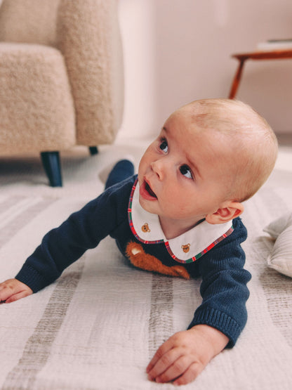 Navy Bear Knitted Jumper and Leggings Baby Set (0mths-3yrs)