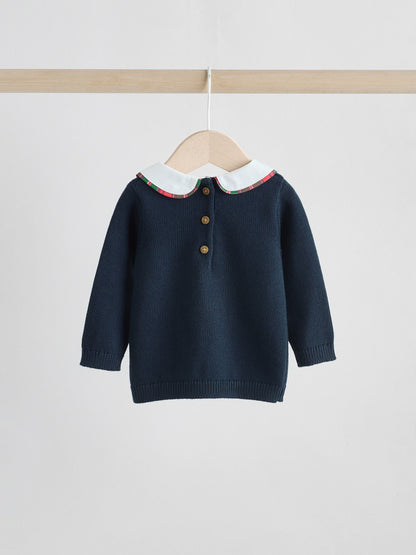 Navy Bear Knitted Jumper and Leggings Baby Set (0mths-3yrs)